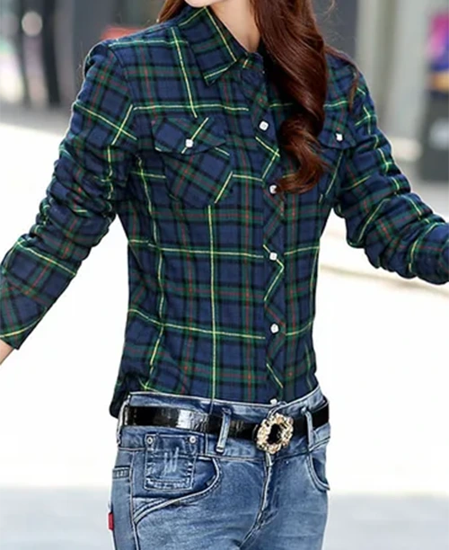 Blusa de frio feminina xadrez forrada por dentro - imagem 3
