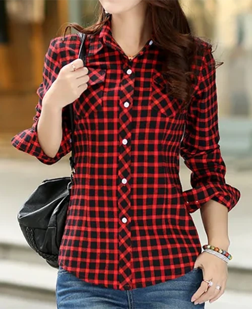 Blusa de frio feminina xadrez forrada por dentro - imagem 4