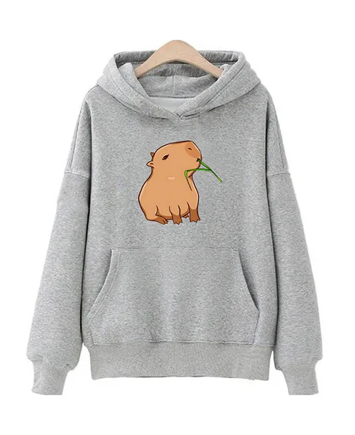 Moletom feminino fechado estampa de capivara - imagem 4