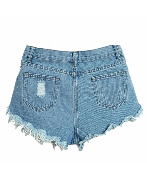 Shorts jeans feminino desfiado - imagem 4