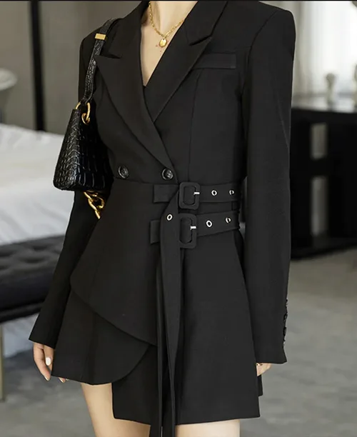 Blazer vestido feminino acinturado - imagem 4