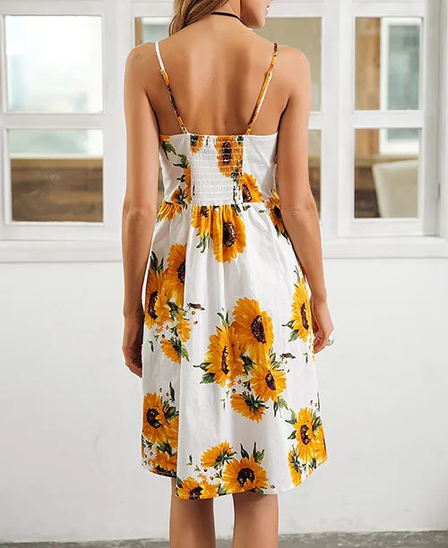 Vestido de alcinha estampa de girassol - imagem 5