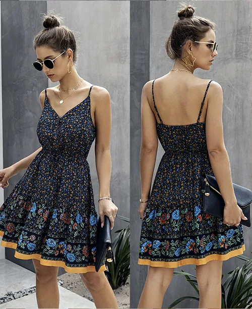 Vestido curto soltinho com estampa florida - imagem 6