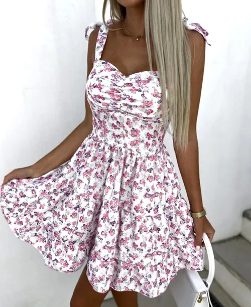 Vestido florido curto rodado - imagem 3