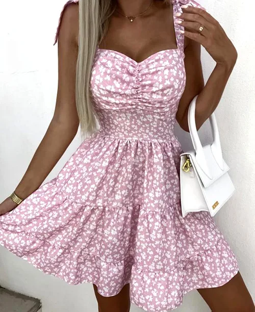 Vestido florido curto rodado - imagem 8