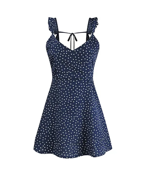 Vestido curto soltinho estampa de bolinha - imagem 4