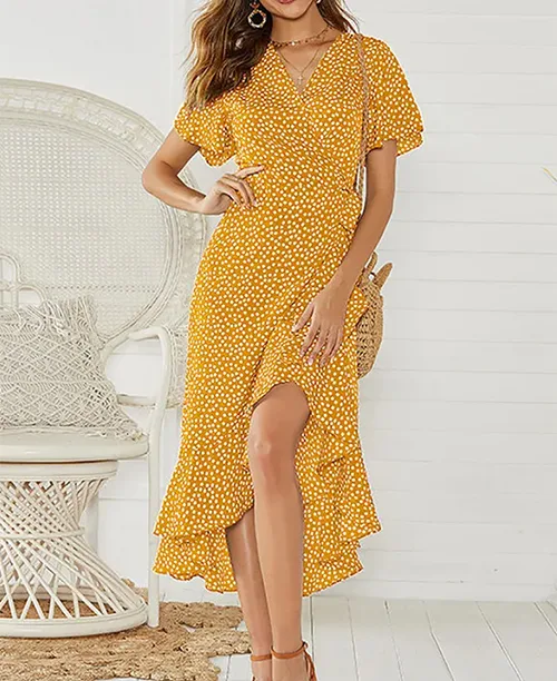 Vestido longo casual com manga curta - imagem 6