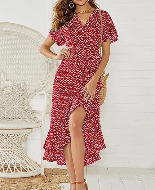 Vestido longo casual com manga curta - imagem 4