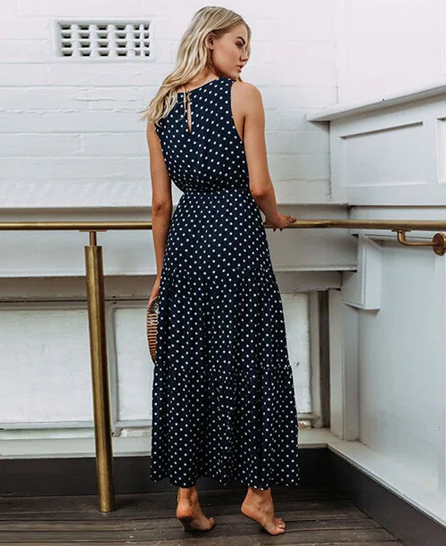 Vestido longo estampa de bolinhas - imagem 5