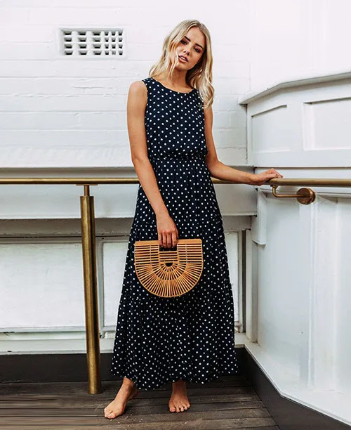 Vestido longo estampa de bolinhas - imagem 3