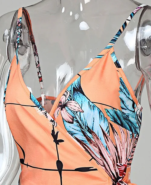 Vestido curto estampado tropical - imagem 9