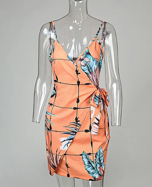 Vestido curto estampado tropical - imagem 7