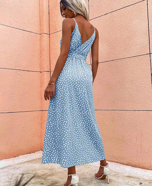 Vestido longo casual com fenda lateral - imagem 3