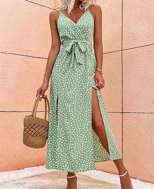 Vestido longo casual com fenda lateral - imagem 15