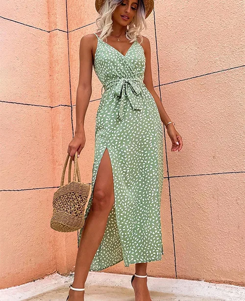 Vestido longo casual com fenda lateral - imagem 13