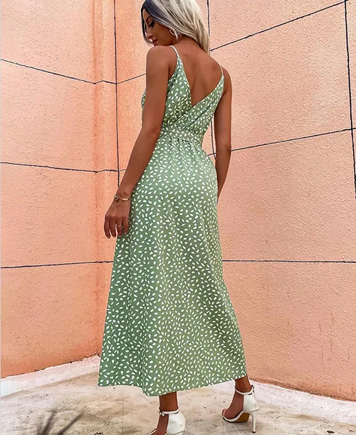 Vestido longo casual com fenda lateral - imagem 18