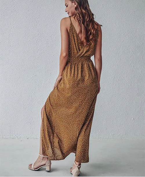 Vestido longo casual com fenda lateral - imagem 12