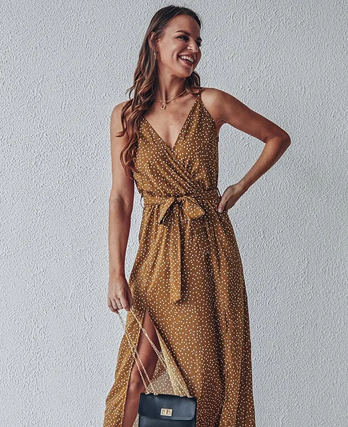 Vestido longo casual com fenda lateral - imagem 9