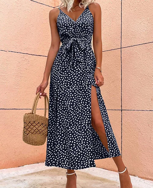 Vestido longo casual com fenda lateral - imagem 6