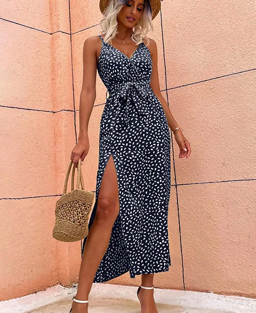 Vestido longo casual com fenda lateral - imagem 5