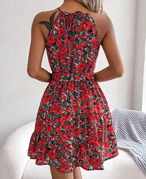 Vestido rodado plissado estampa florida - imagem 8