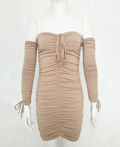 Vestido curto ombro a ombro manga longa - imagem 11