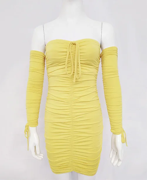 Vestido curto ombro a ombro manga longa - imagem 9