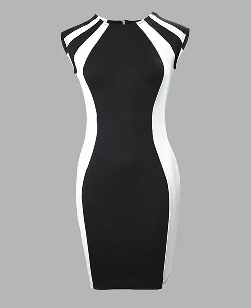 Vestido elegante preto e branco - imagem 3