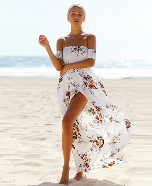 Vestido longo estampado com fenda na perna - imagem 10