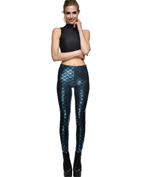 Legging estampa sereia metalizada