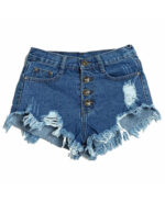 Shorts jeans feminino desfiado