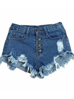 Shorts jeans feminino desfiado