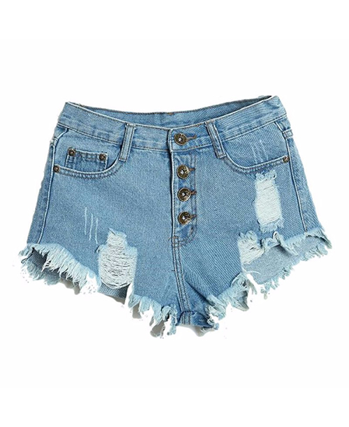 Shorts jeans feminino desfiado