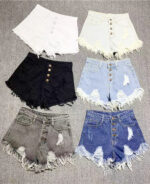 Shorts jeans feminino desfiado