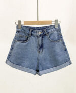 Shorts jeans feminino cintura alta