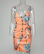 Vestido curto estampado tropical