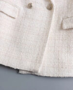 Blazer feminino branco de tweed