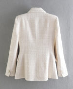 Blazer feminino branco de tweed