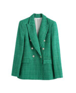 Blazer feminino verde de tweed