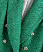 Blazer feminino verde de tweed