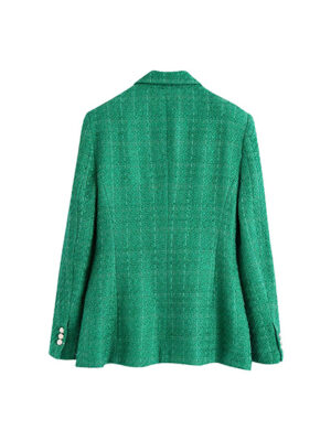 Blazer feminino verde de tweed │ Chic Princess