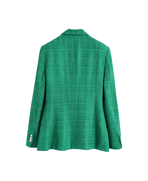 Blazer feminino verde de tweed