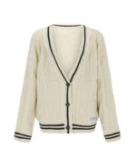 Cardigan feminino de tricot grosso bege