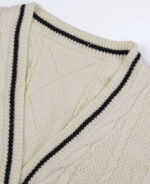 Cardigan feminino de tricot grosso bege