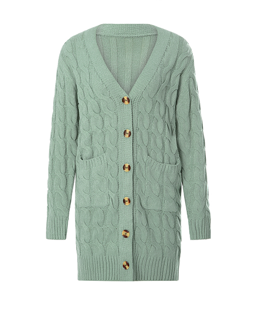 Cardigan feminino longo de tricot