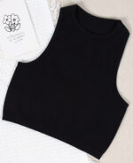 Blusa regata cropped canelada básica